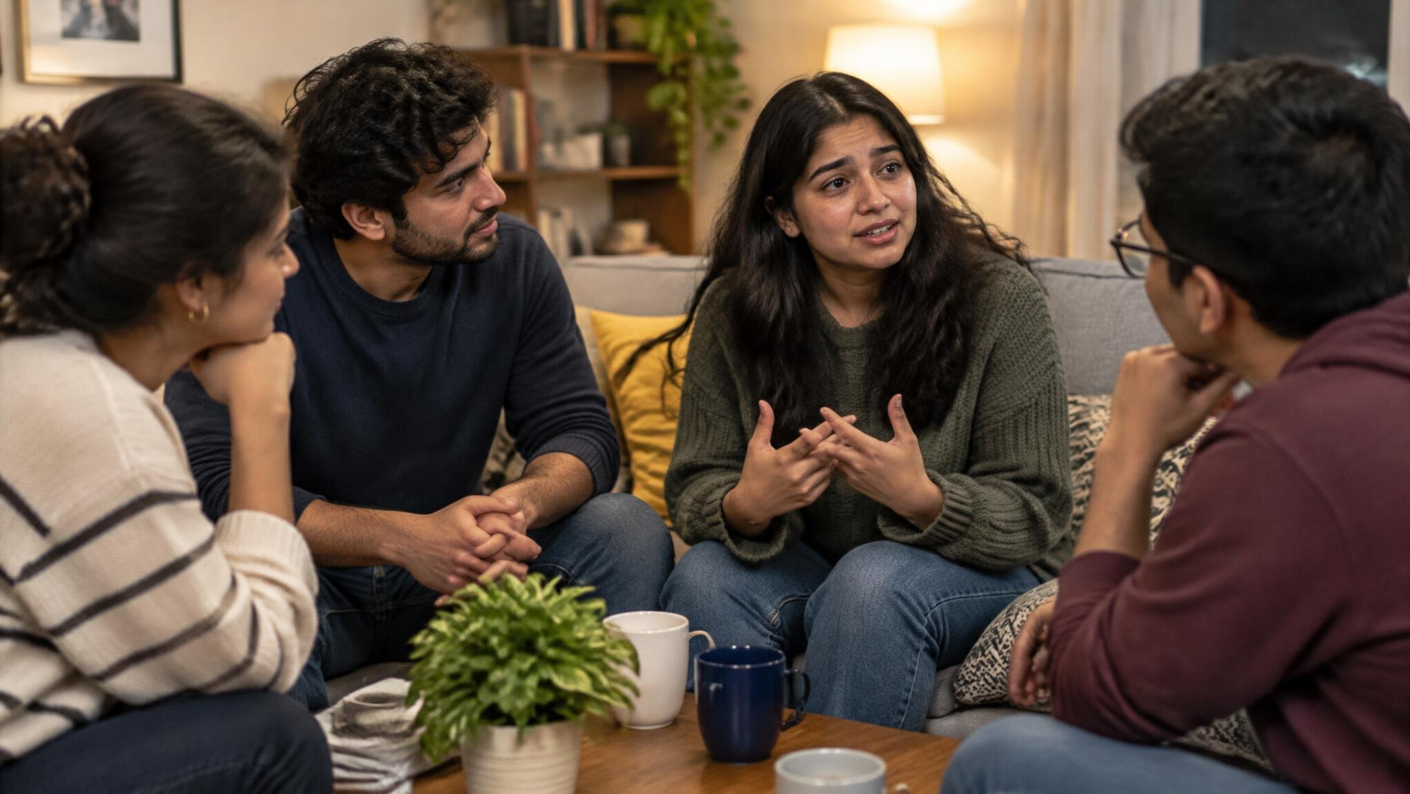 friends having deep talk